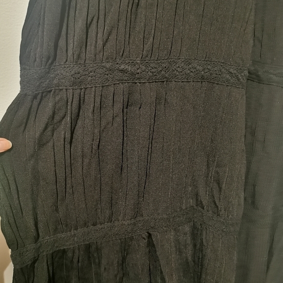 Zara oversized black lace detail maxi dress - Picture 6 of 6